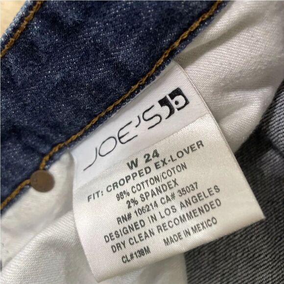 JOE’S Jeans Womens W 24 Cropped Ex-Lover Blue Gemma VTG Y2K LA Design 30in Waist - Picture 6 of 16